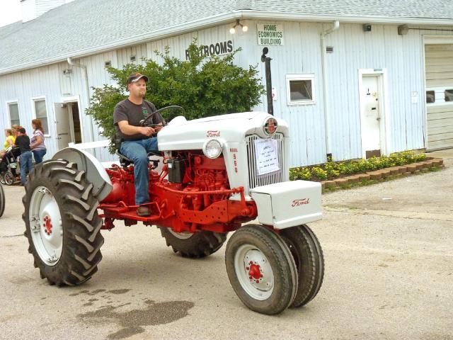 Cream and Red-Colored 1955 Model 960 Ford Tractor in Monday's Parade at the fair