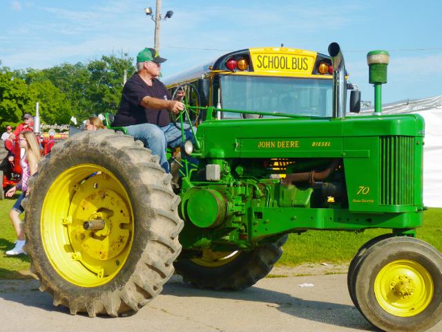 Vintage John Deere Diesel Tractor with Power Steering in Wednesday's Parade at the fair